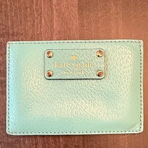 Kate Spade teal Leather Card Holder